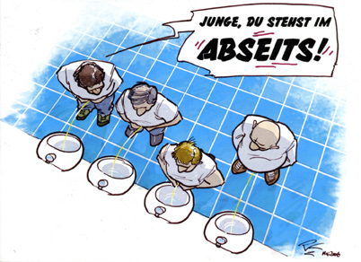 Abseits beim Pinkeln